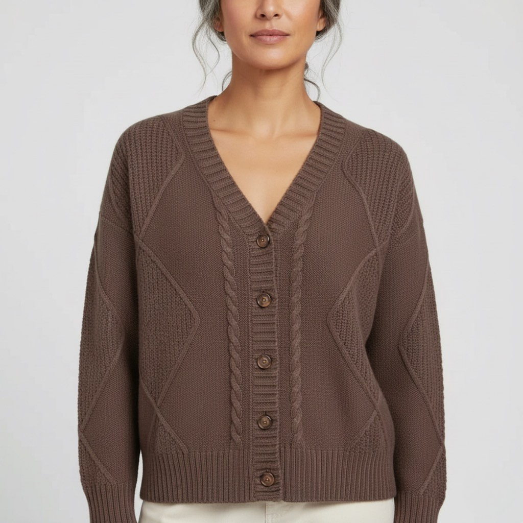 Damska luźna dzianinowa rozpinana kardigan