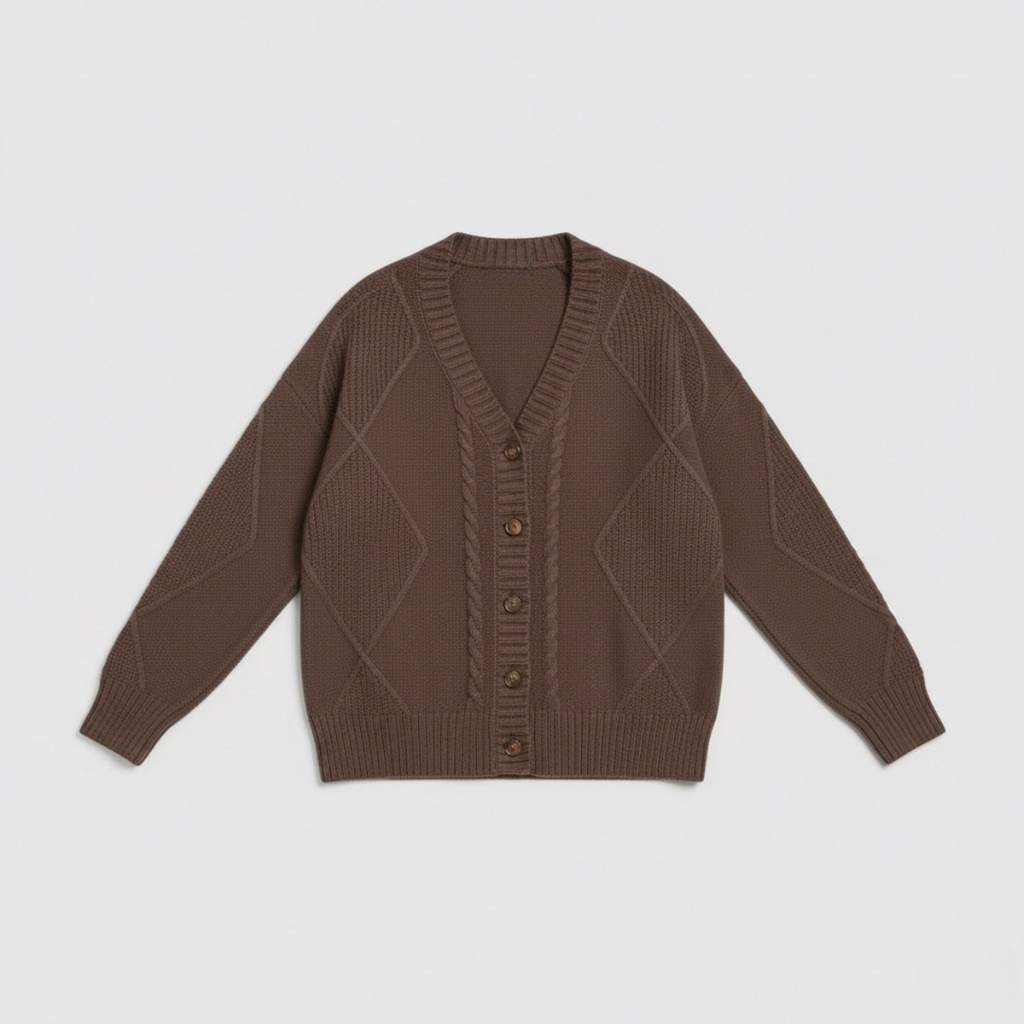 Damska luźna dzianinowa rozpinana kardigan