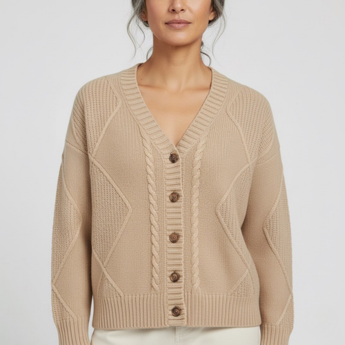 Damska luźna dzianinowa rozpinana kardigan