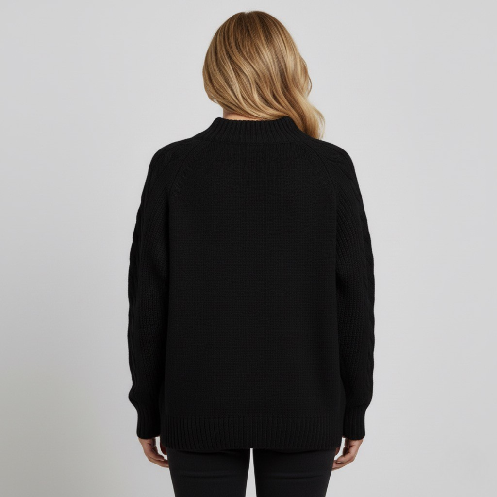 Damska oversize pleciona klasyczna bluza