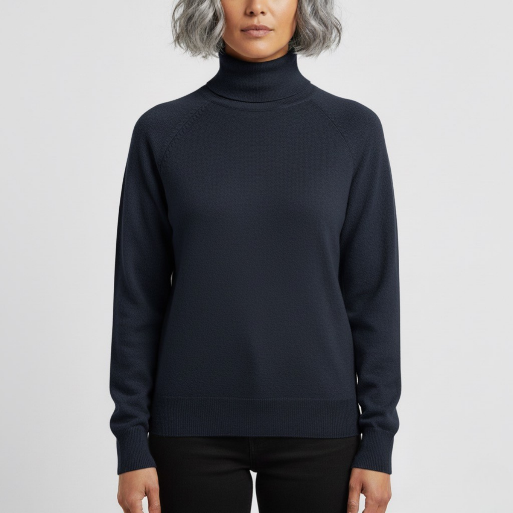 Damska dopasowana minimalistyczna golfowa bluzka