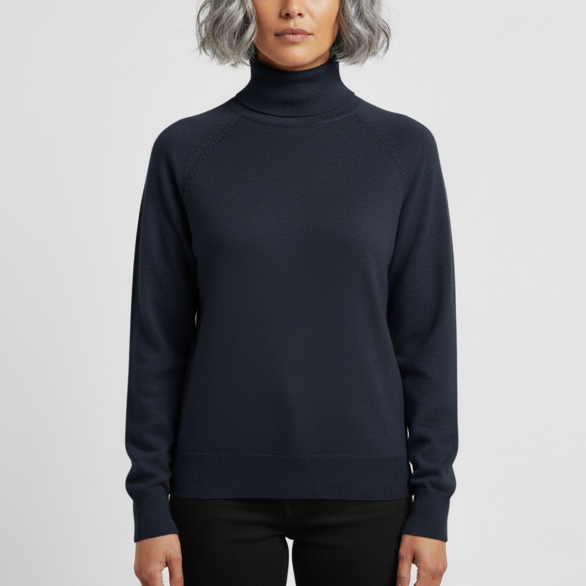 Damska dopasowana minimalistyczna golfowa bluzka