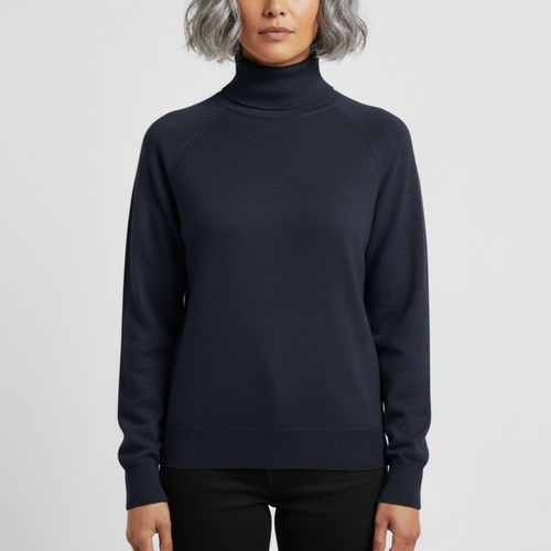 Damska dopasowana minimalistyczna golfowa bluzka