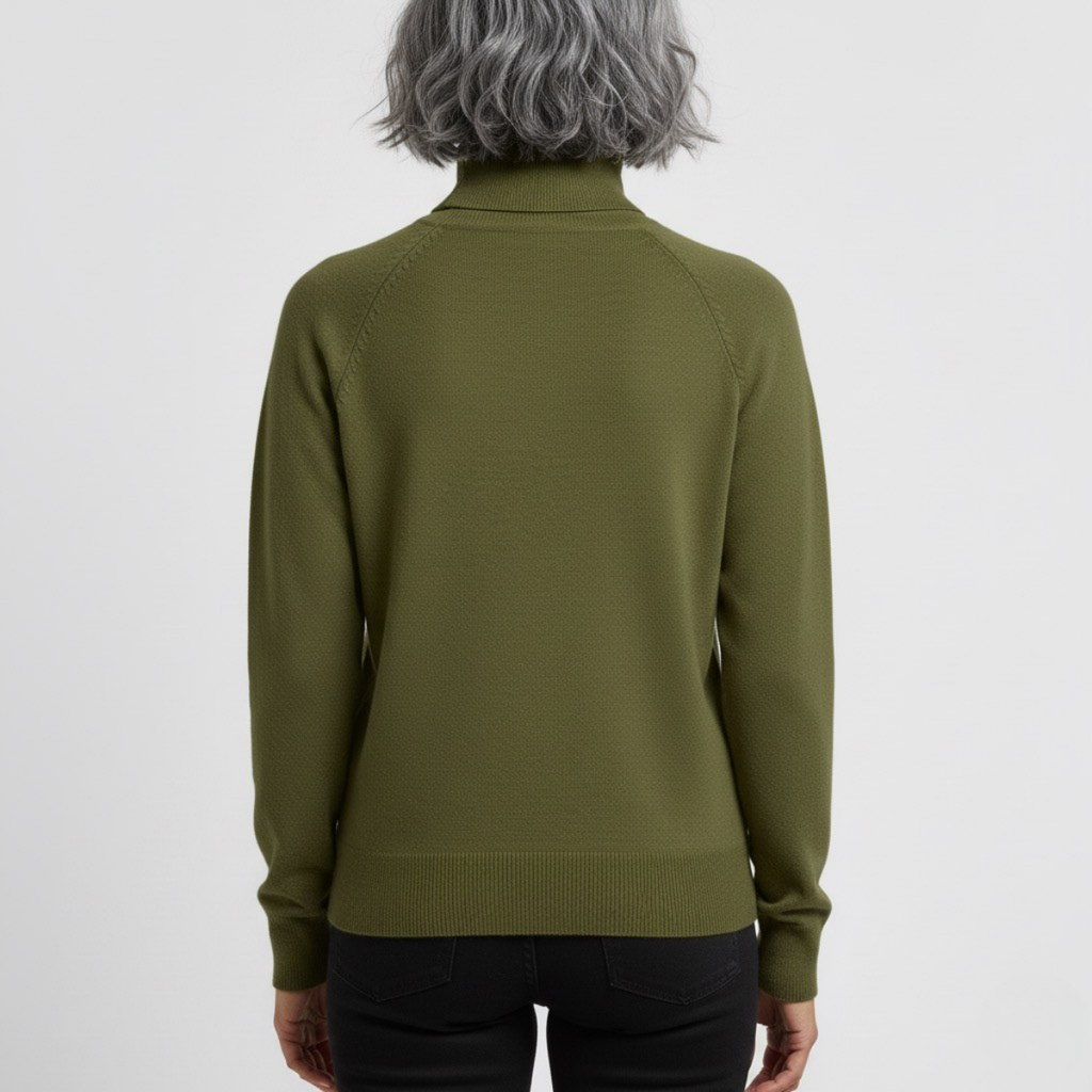 Damska dopasowana minimalistyczna golfowa bluzka