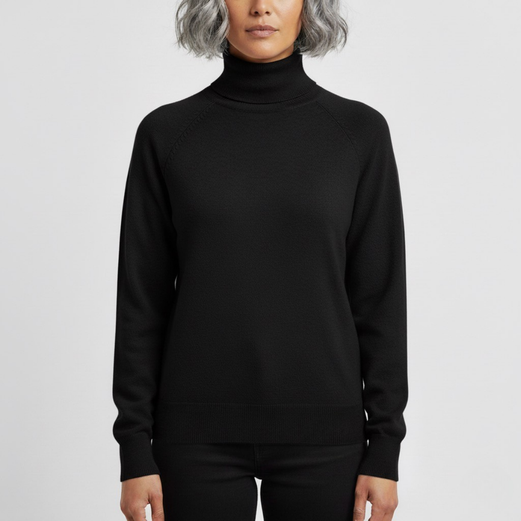 Damska dopasowana minimalistyczna golfowa bluzka