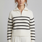 Damska dopasowana półgolfowa krótkosuwakowa bluza