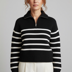 Damska dopasowana półgolfowa krótkosuwakowa bluza