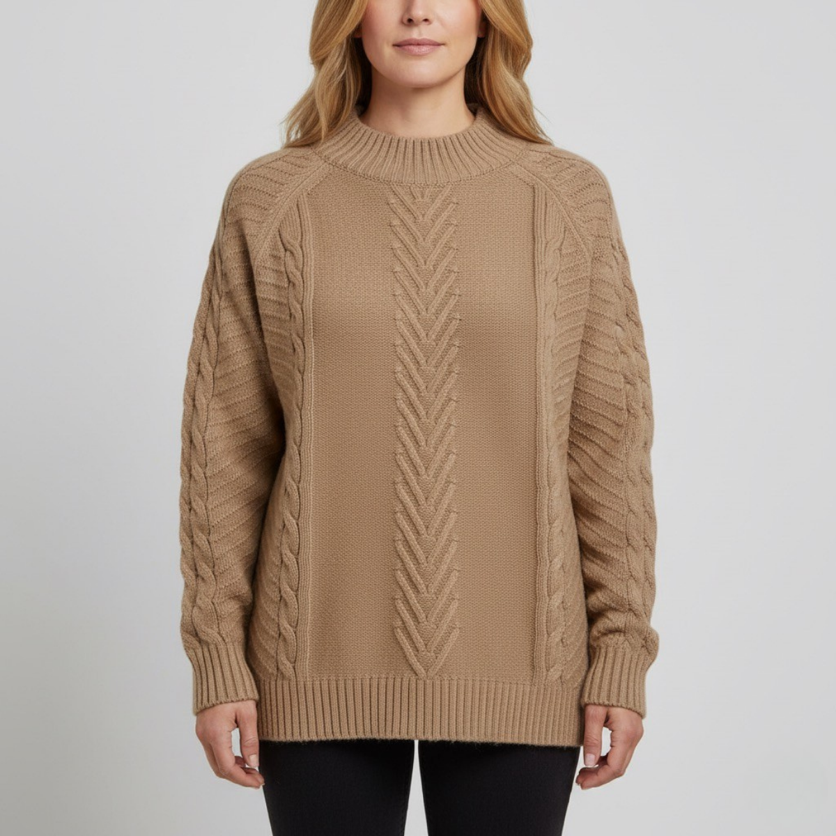 Damska oversize pleciona klasyczna bluza