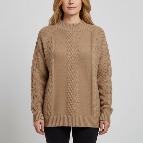 Damska oversize pleciona klasyczna bluza