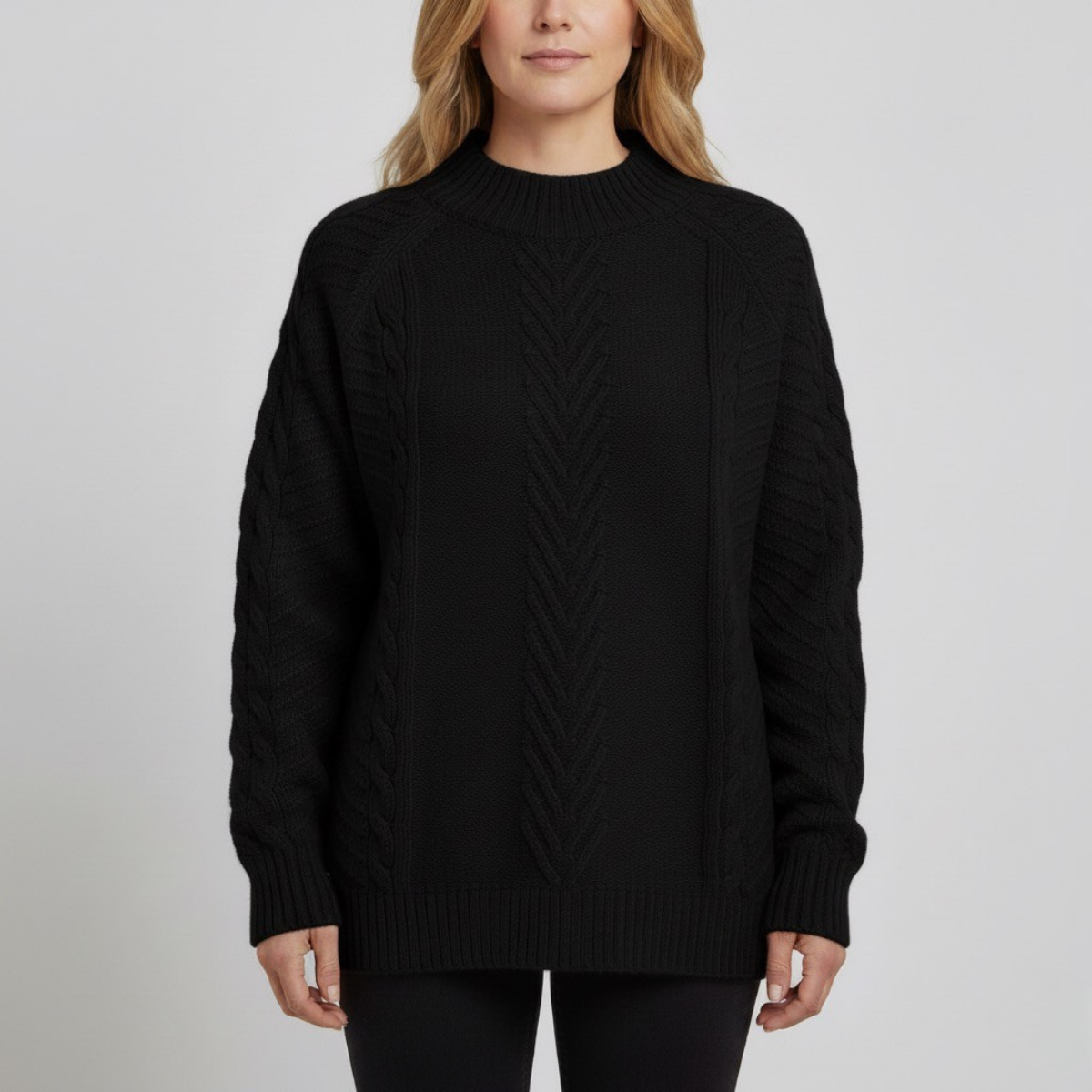 Damska oversize pleciona klasyczna bluza