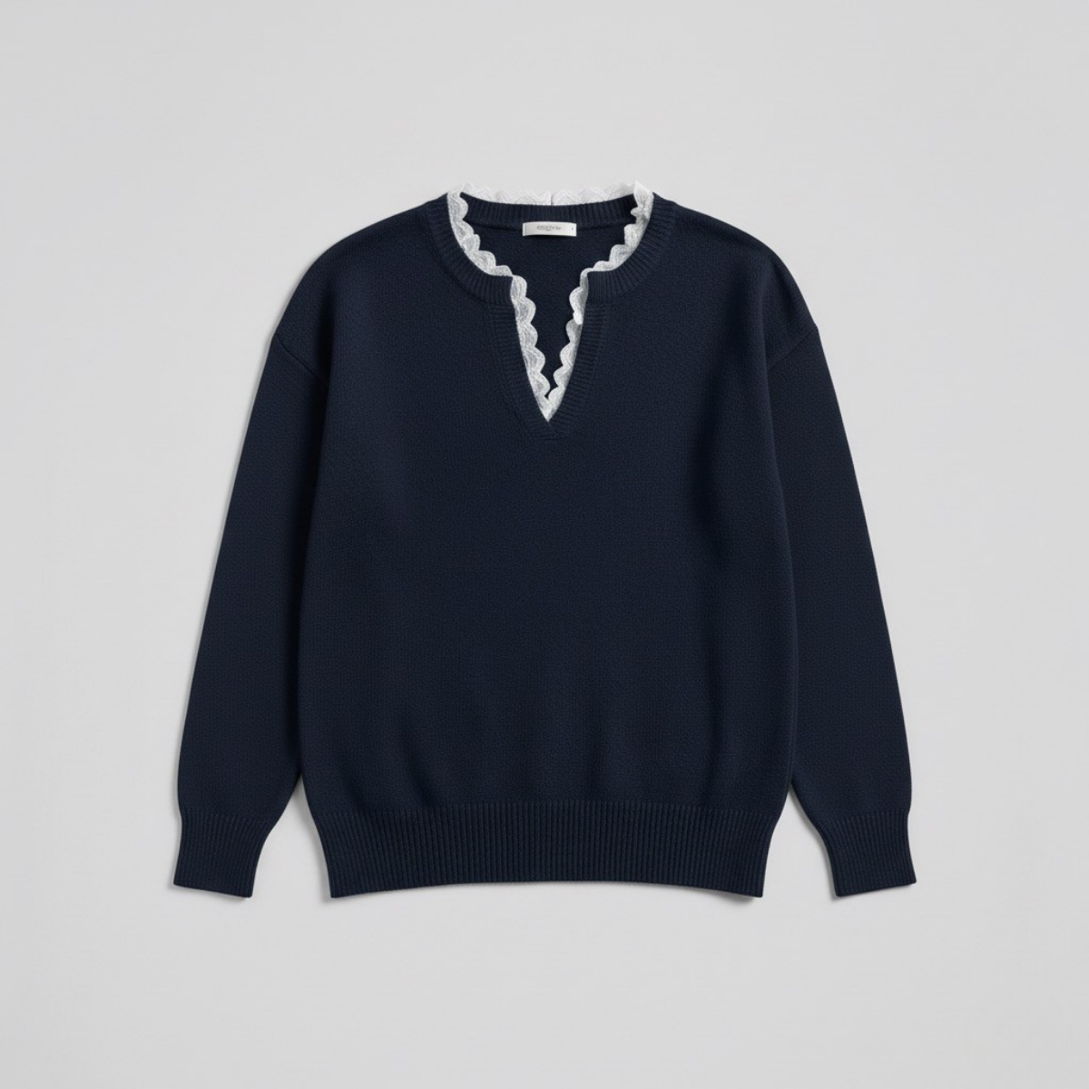 Damska swobodna długa z dekoltem-V bluzka