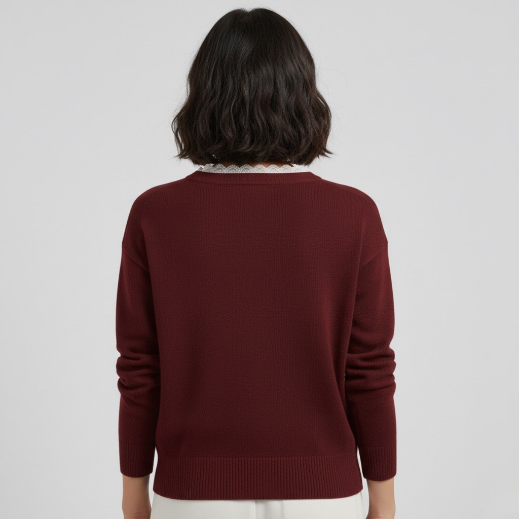 Damska swobodna długa z dekoltem-V bluzka