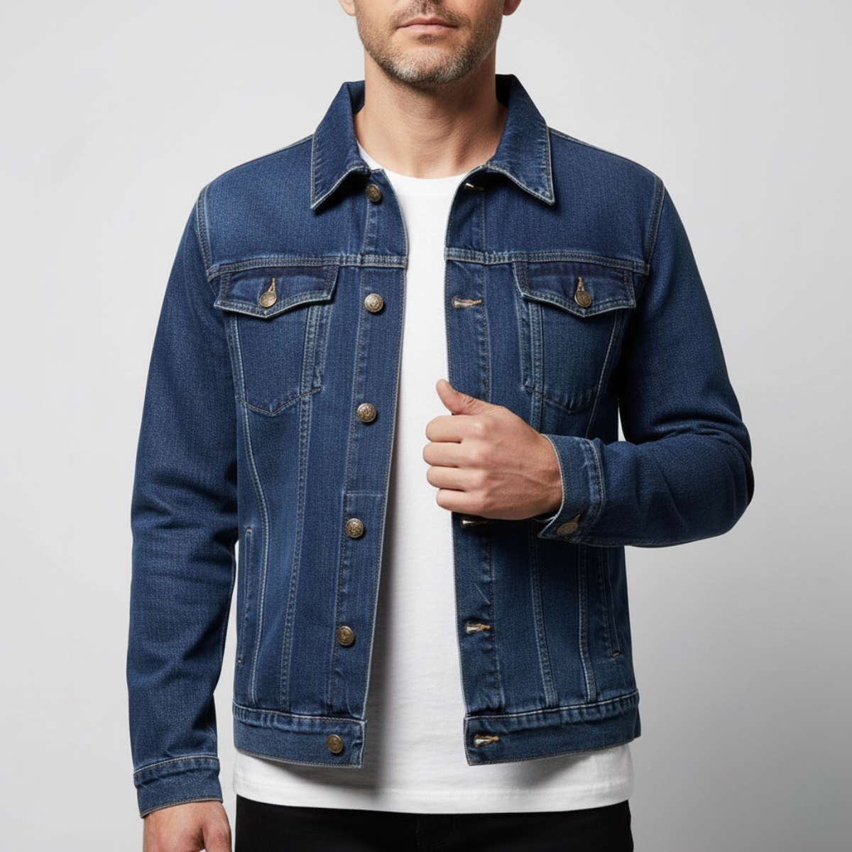 Męska klasyczna prosta zapinana kurtka