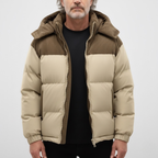 Męska pikowana ocieplana z-kapturem kurtka