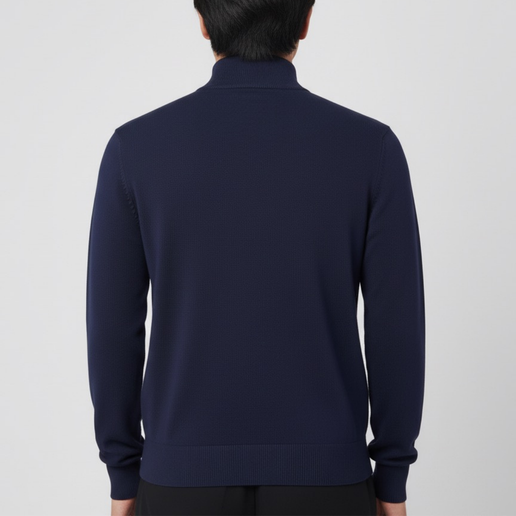 Męska dopasowana stójkowa półrozpinana bluza