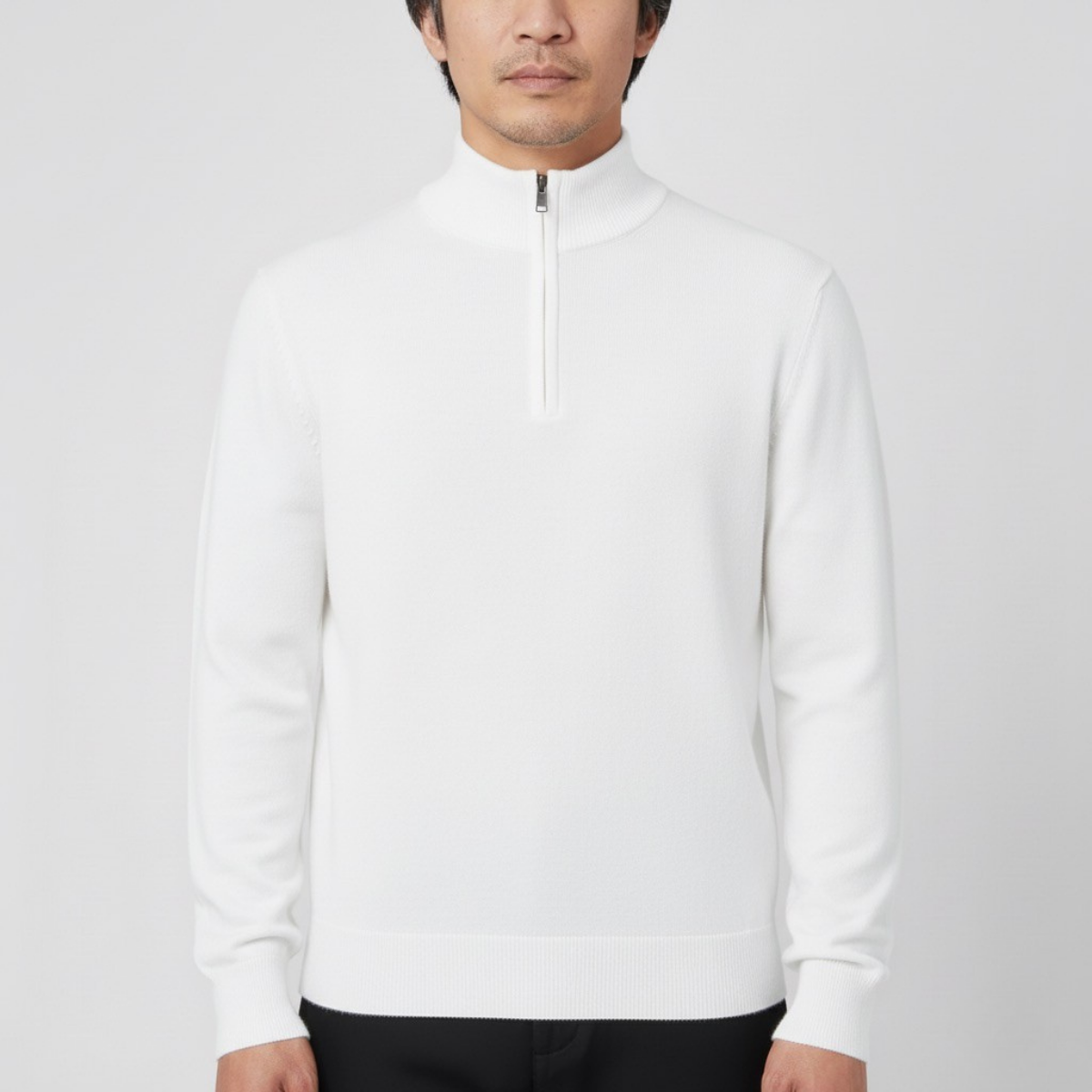 Męska dopasowana stójkowa półrozpinana bluza