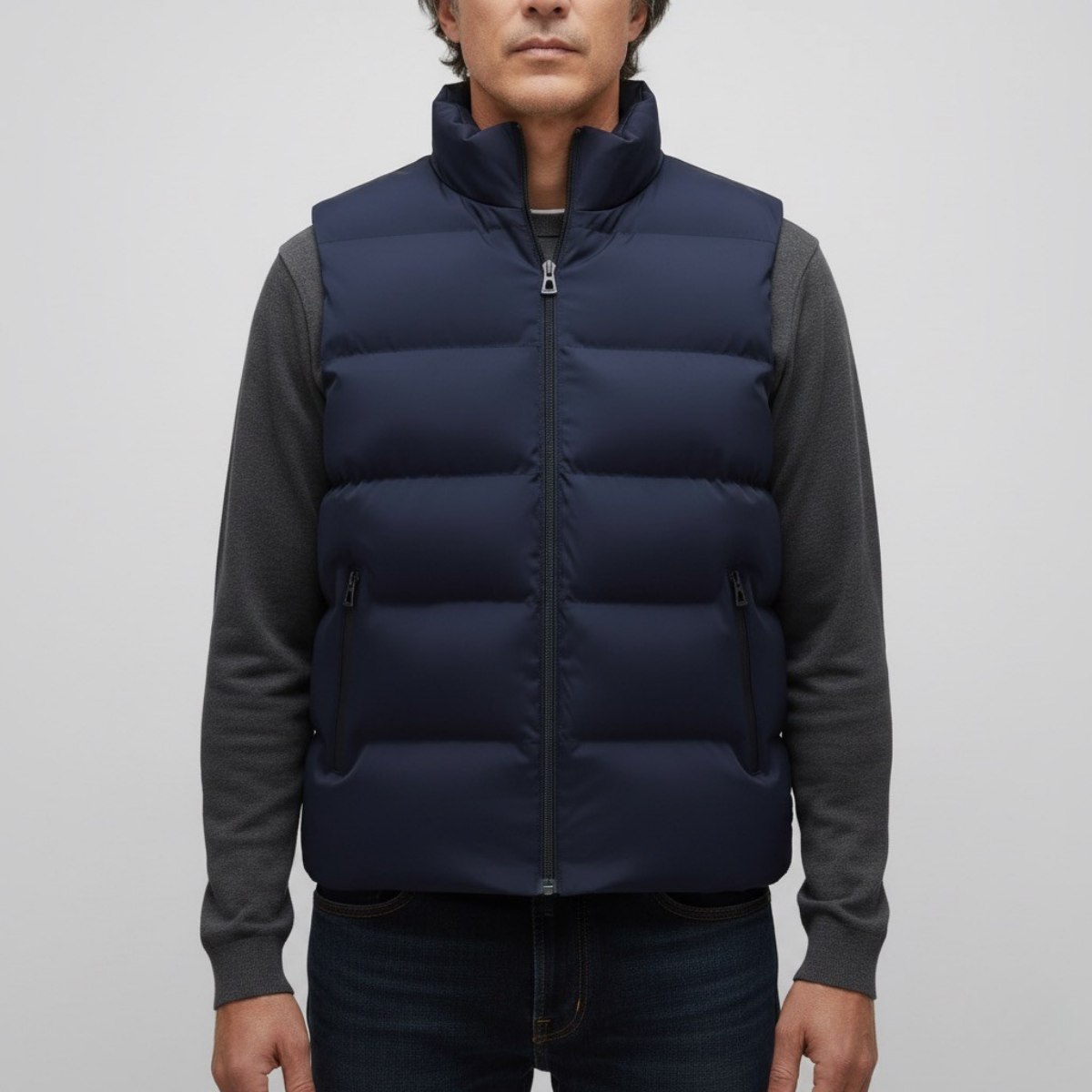 Męska pikowana ocieplana regularna kamizelka