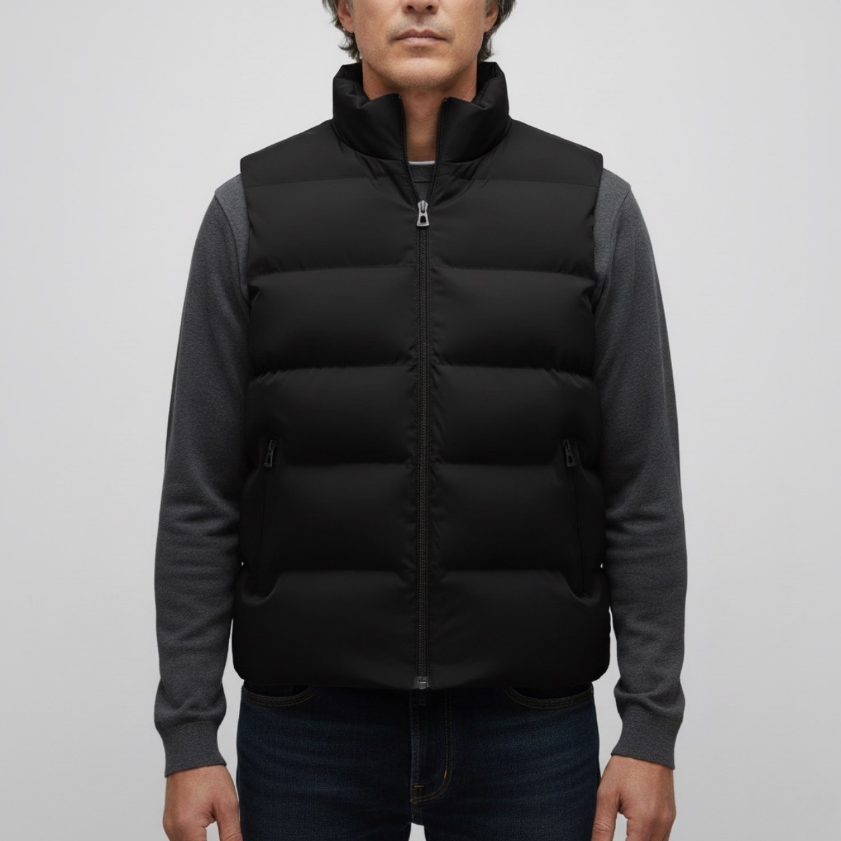 Męska pikowana ocieplana regularna kamizelka