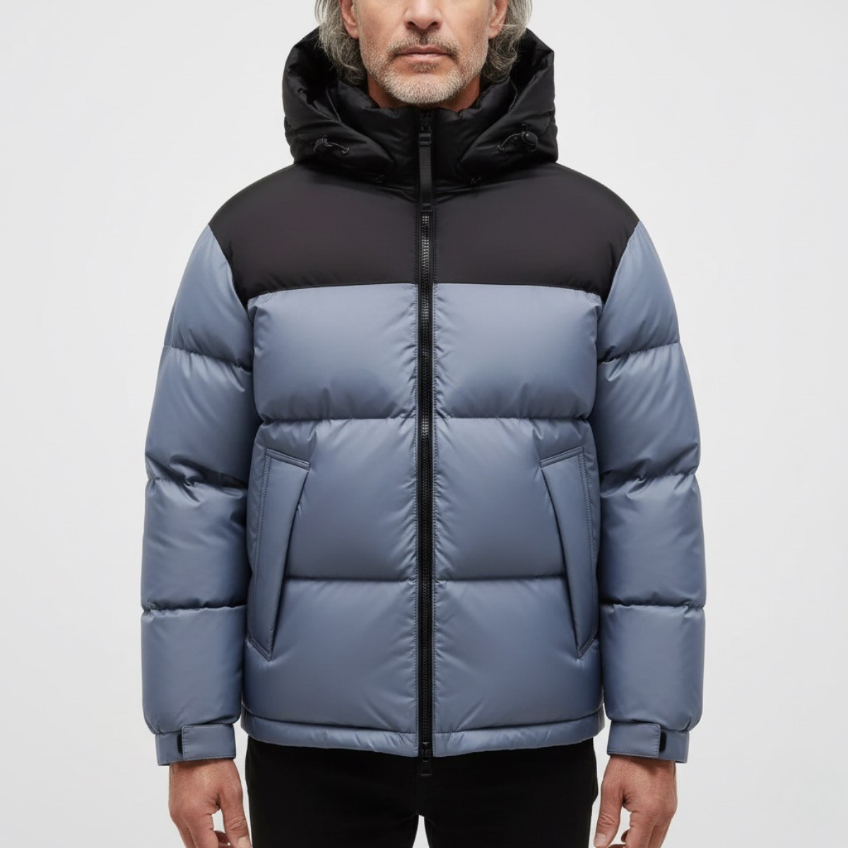 Męska pikowana ocieplana z-kapturem kurtka