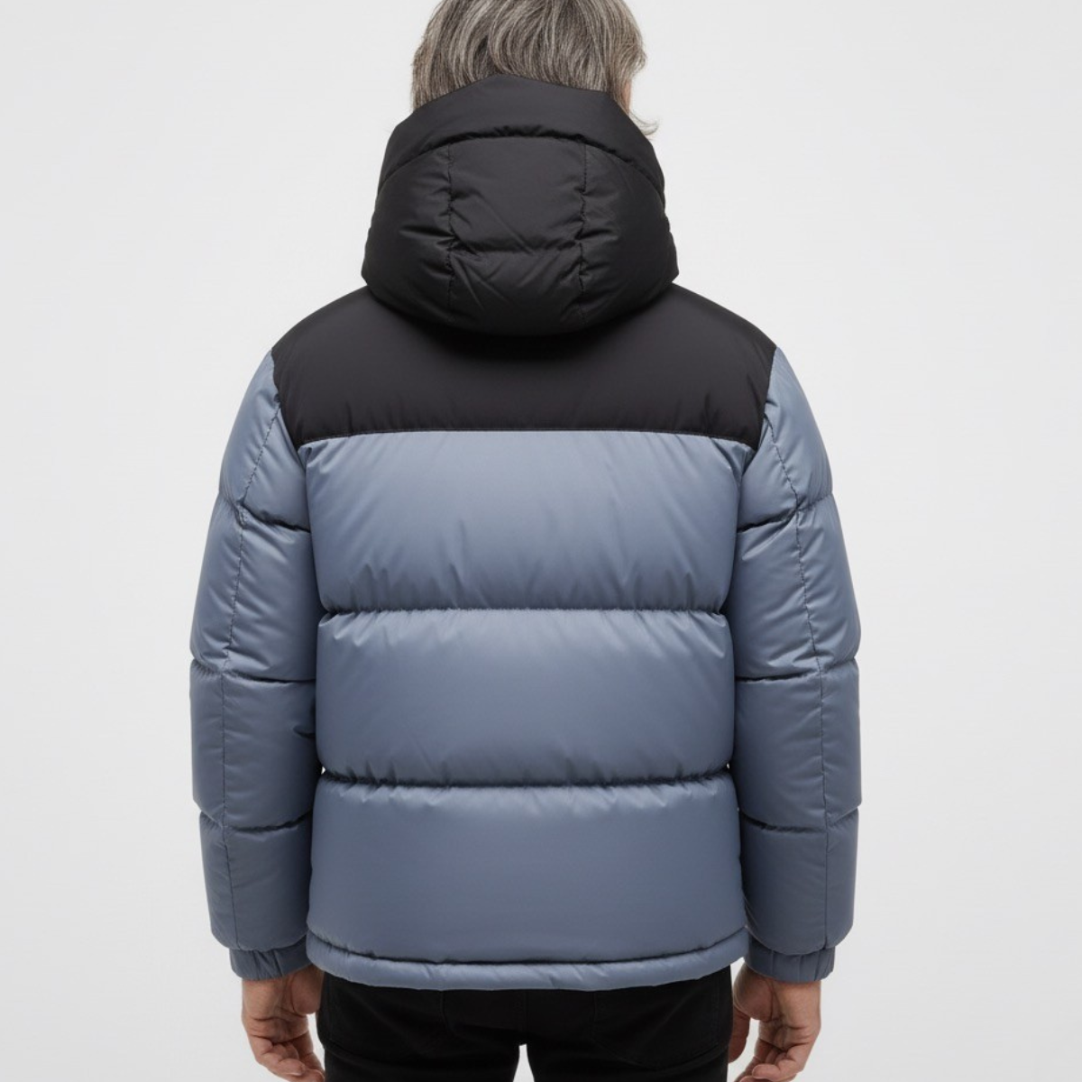 Męska pikowana ocieplana z-kapturem kurtka