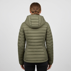 Damska pikowana dopasowana z kapturem kurtka