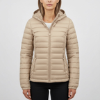 Damska pikowana dopasowana z kapturem kurtka