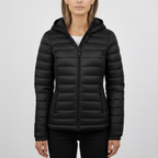 Damska pikowana dopasowana z kapturem kurtka